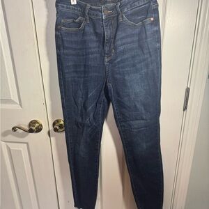 Judy Blue Indigo Denim Jeans Perfectly Frayed Hem, Size 9/29